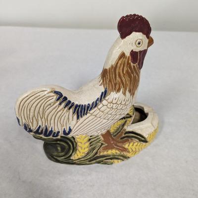 Hand Painted Ceramic Rooster Ashtray Choice 1