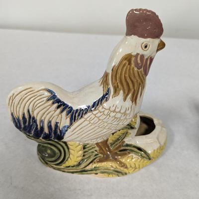 Hand Painted Ceramic Rooster Ashtray Choice 2