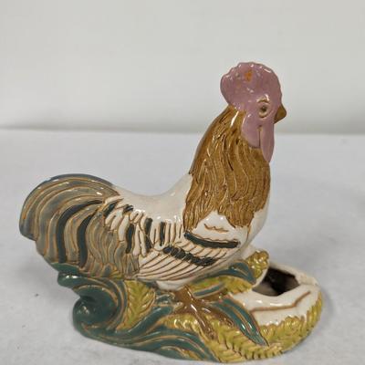 Hand Painted Ceramic Rooster Ashtray Choice 3
