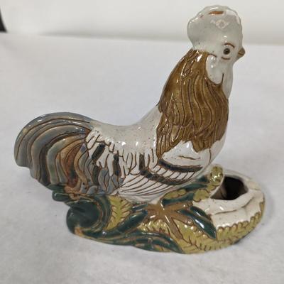Hand Painted Ceramic Rooster Ashtray Choice 4