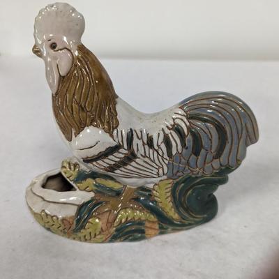 Hand Painted Ceramic Rooster Ashtray Choice 4