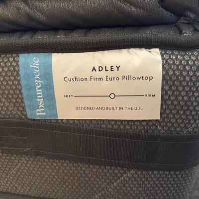 BEAUTIFUL QUEEN SIZE BED FRAME AND POSTUREPEDIC ADLEY CUSHION FIRM EURO PILLOWTOP MATTRESS