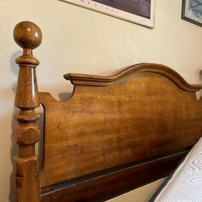 BEAUTIFUL QUEEN SIZE BED FRAME AND POSTUREPEDIC ADLEY CUSHION FIRM EURO PILLOWTOP MATTRESS