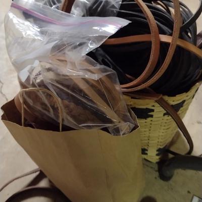 Collection of Leather Straps for Crafting/Basket Making