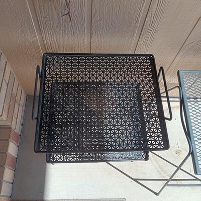 2 METAL MESH SIDE TABLES