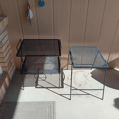 2 METAL MESH SIDE TABLES