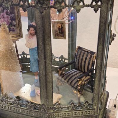 Artist Made Diorama in Glass and Metal Container