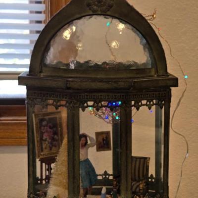 Artist Made Diorama in Glass and Metal Container