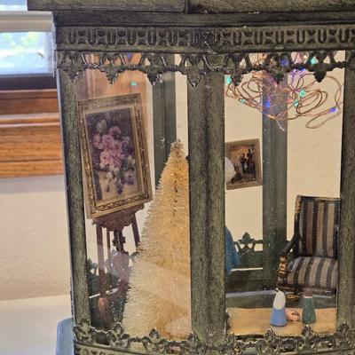 Artist Made Diorama in Glass and Metal Container