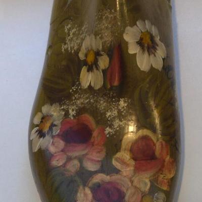 Artist Handpainted Antique Shoe Form