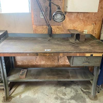 Vintage Work Bench with Light