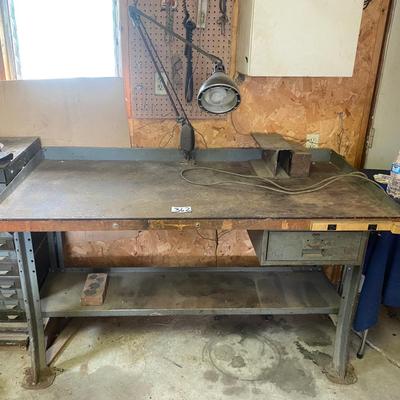 Vintage Work Bench with Light