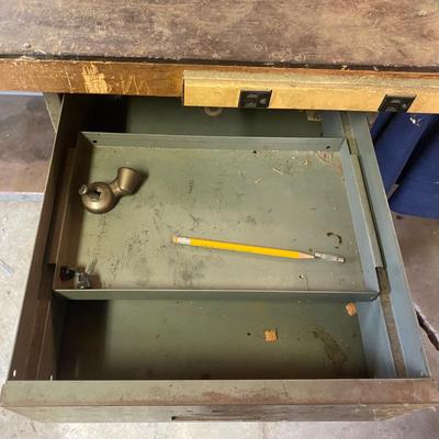 Vintage Work Bench with Light