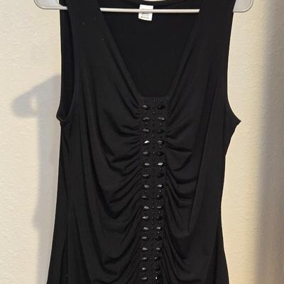 Jockey Black Beaded Embellished Sleeveless Top