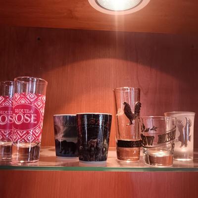 FLINTSTONE CUPS, SHERBERT CUPS, COFFEE MUGS AND BARWARE