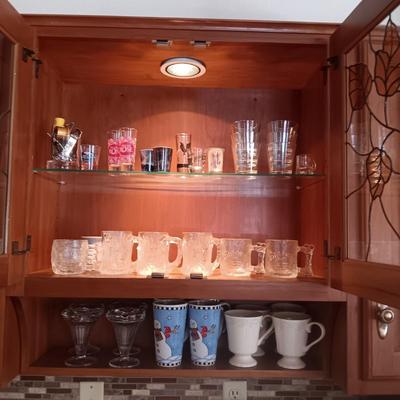 FLINTSTONE CUPS, SHERBERT CUPS, COFFEE MUGS AND BARWARE