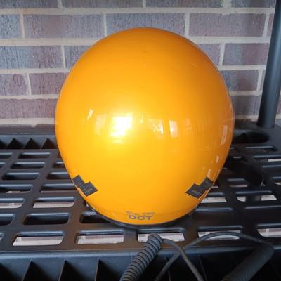 HARLEY DAVIDSON LEATHER SEAT, LARGE VEGA HELMET AND MEDIUM HELMET
