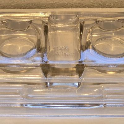 Antique Art Deco Sengbusch Inkwell Ink Pen Stand Glass Desk Office Decoration