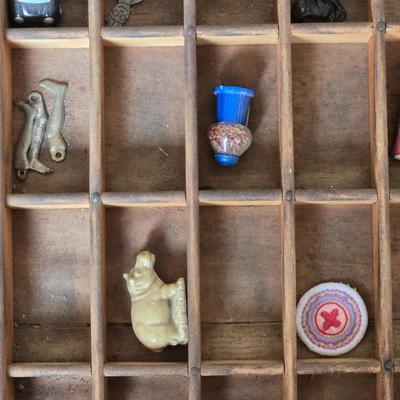 Artist Made Table - Type Set Drawer Top with Trinkets a