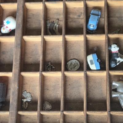Artist Made Table - Type Set Drawer Top with Trinkets a