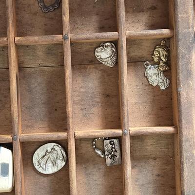 Artist Made Table - Type Set Drawer Top with Trinkets a