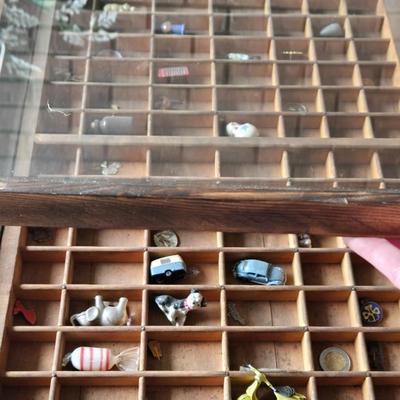Artist Made Table - Type Set Drawer Top with Trinkets a