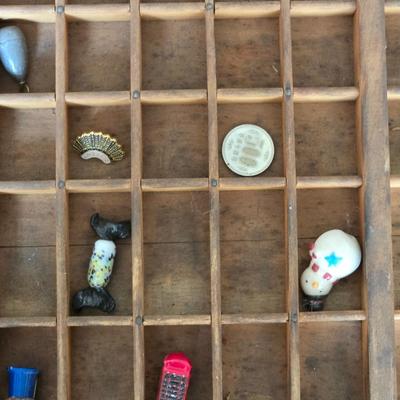 Artist Made Table - Type Set Drawer Top with Trinkets a