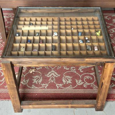 Artist Made Table - Type Set Drawer Top with Trinkets a