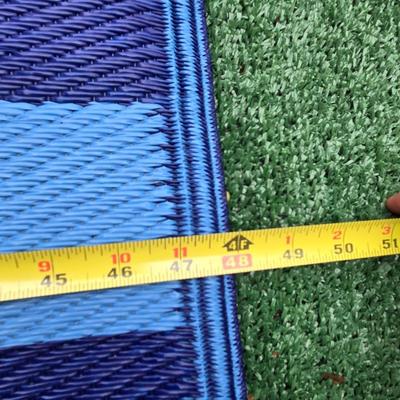 Blue Checkered Outdoor Rug