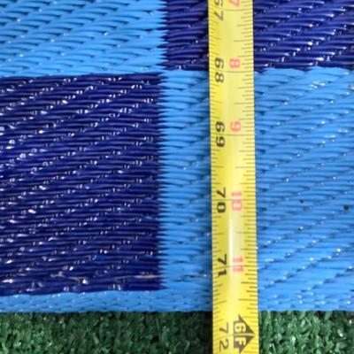 Blue Checkered Outdoor Rug