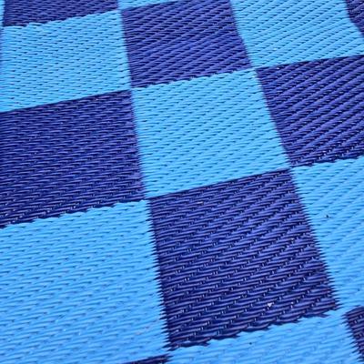 Blue Checkered Outdoor Rug