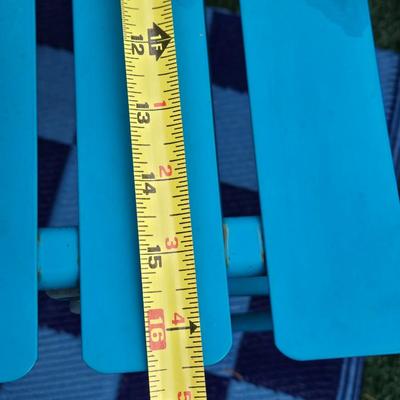Blue Metal Patio Table & (2) Chairs