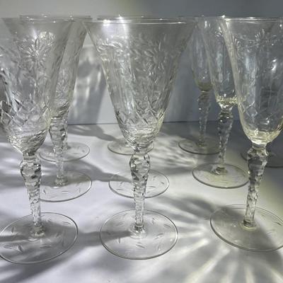 Lot of 10 Antique Early Stemmed Shot Glasses 4-1/8" Tall in VG Preowned Condition.