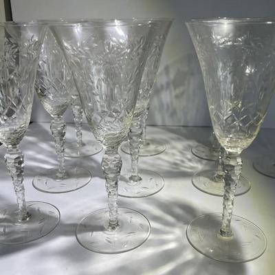 Lot of 10 Antique Early Stemmed Shot Glasses 4-1/8" Tall in VG Preowned Condition.