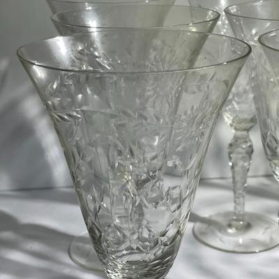 Lot of 10 Antique Early Stemmed Wine Glasses 8-1/8" Tall in VG Preowned Condition.