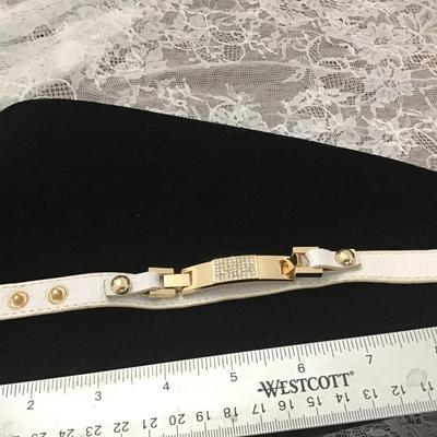 YIK FUNG White Leather Bracelet