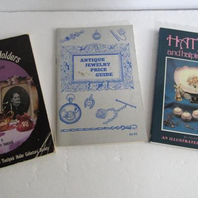 3 Older ID and Price Guides, Toothpick Holders, Jewelry, Hat Pins