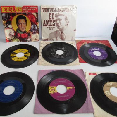 Older 45 Records: Beach Boys, Frank Sanatra, Platters, Les Paul, More & 2 Sleeves Only