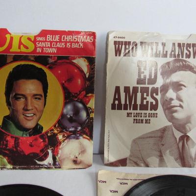 Older 45 Records: Beach Boys, Frank Sanatra, Platters, Les Paul, More & 2 Sleeves Only