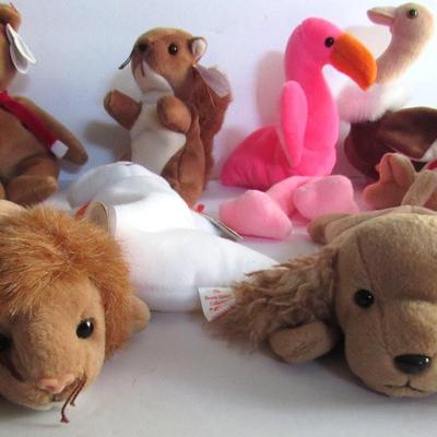 Lot of 9 Older Beanie Babies