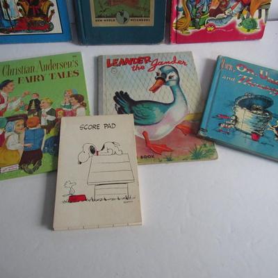Lot of 6 Older Kids Books and Snoopy Score Pad