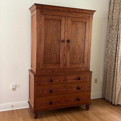 Vtg. Solid Wood Armoire