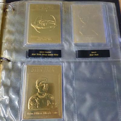 Star trek 22kt gold cards binder