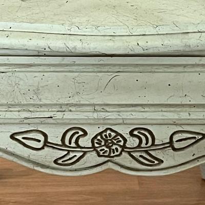HICKORY MANUFACTURING CO. ~ Solid Wood Pale Green Distressed French Provincial Desk