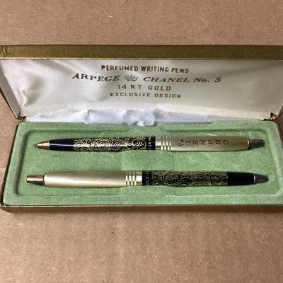 Arpege Chanel No 5 14kt gold pen set