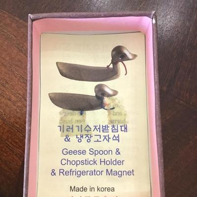 Korea geese spoon and chopstick holder plus refrigerator magnet