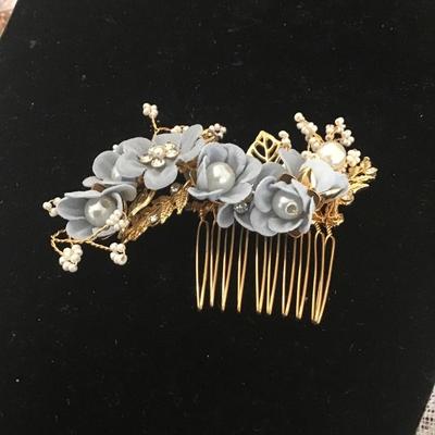 Romantic gold with Floral Hair Comb /Clip / Headpiece for Brides and Bridesmaids /Wedding headpiece
