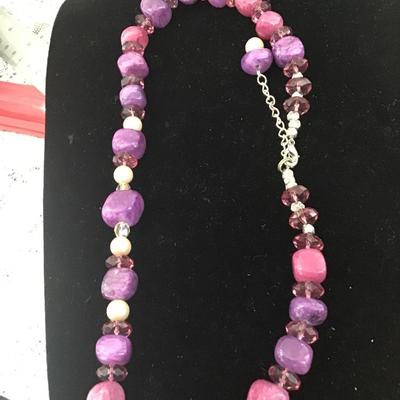 Purple beaded necklace