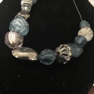 NY statement blue necklace
