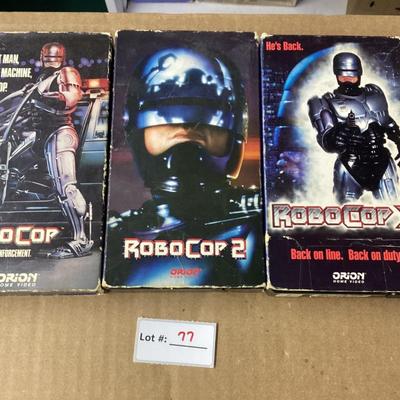 A lot of three RoboCop VHS